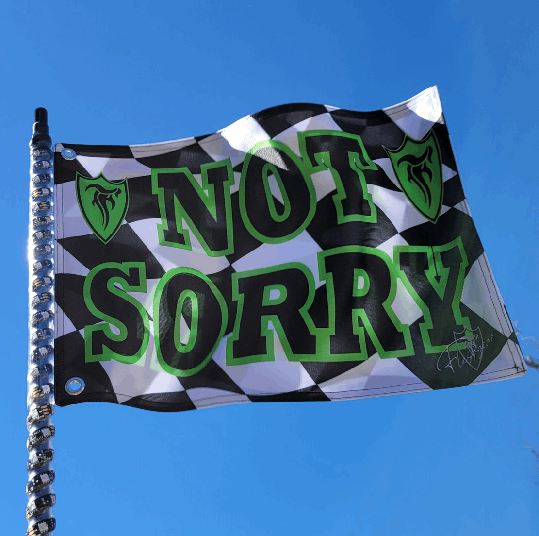 FGR RACING NOT SORRY FLAG - GREEN