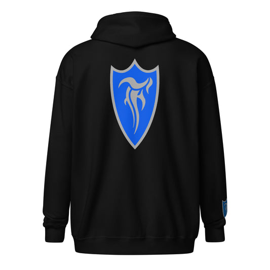 5 star embroidered zip hoodie