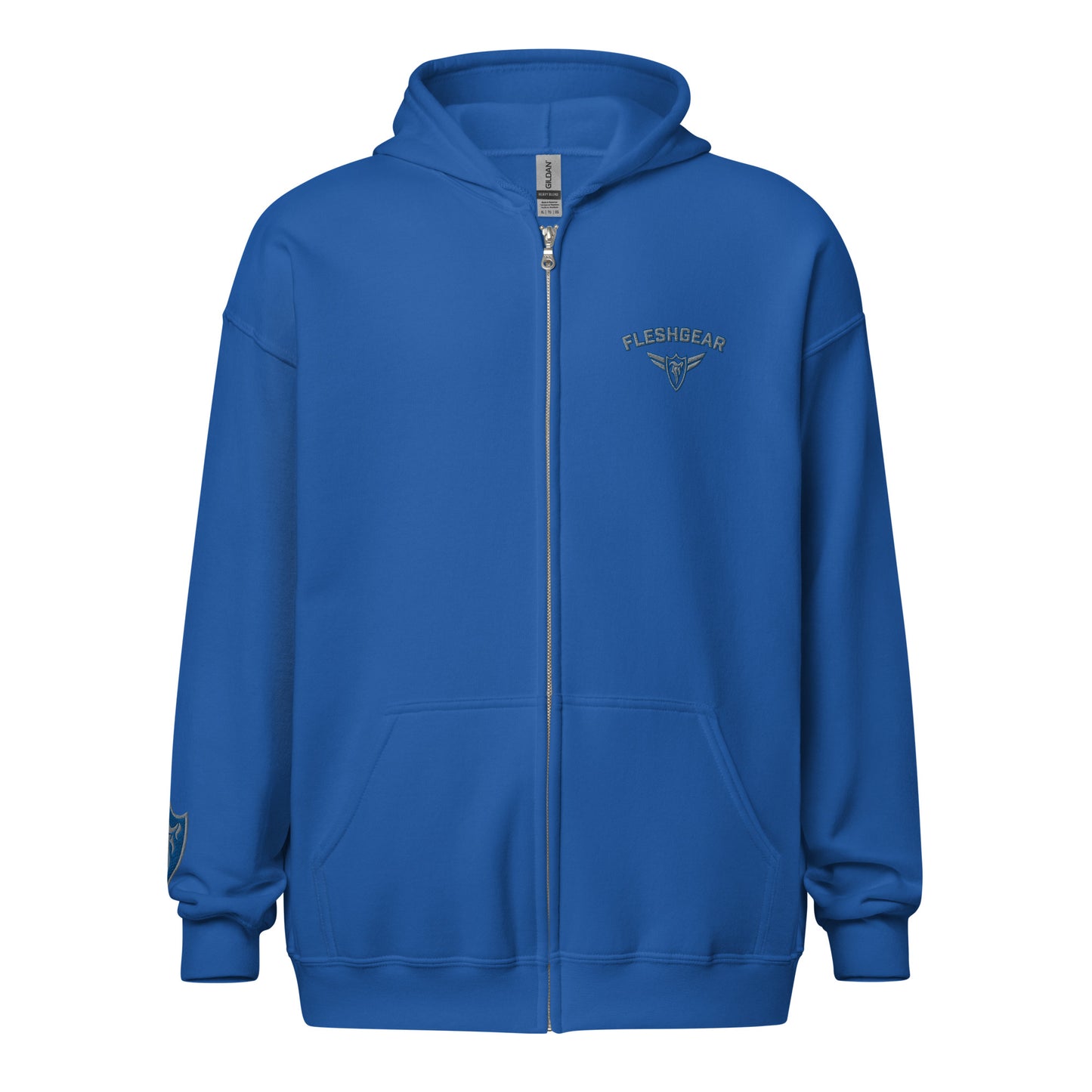 5 star embroidered zip hoodie