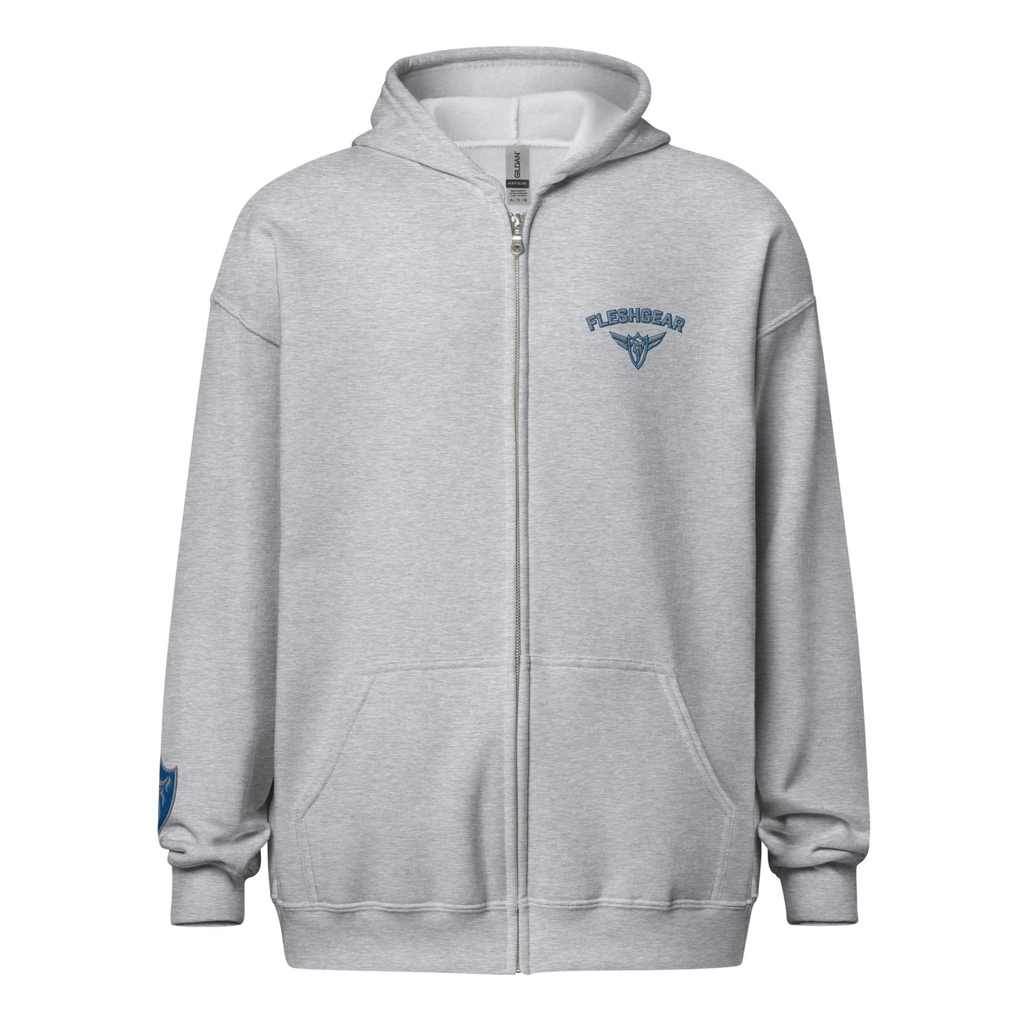 5 star embroidered zip hoodie