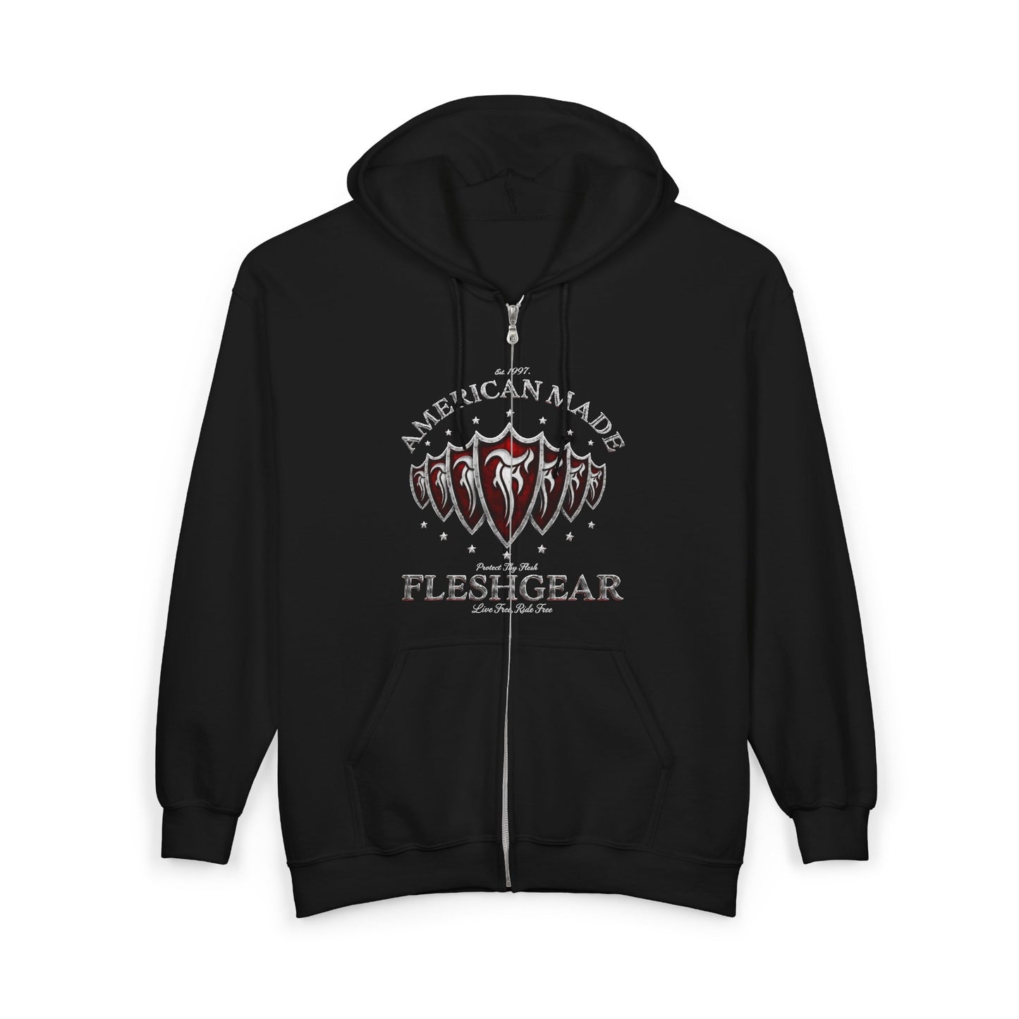 FiveStar /Fleshwound/.  Full Zip Hoodie