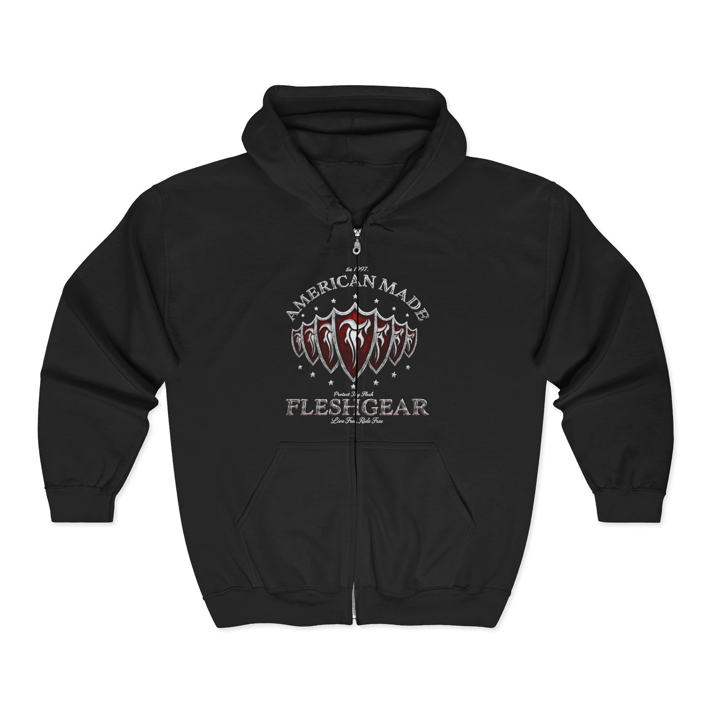 FiveStar /Fleshwound/.  Full Zip Hoodie