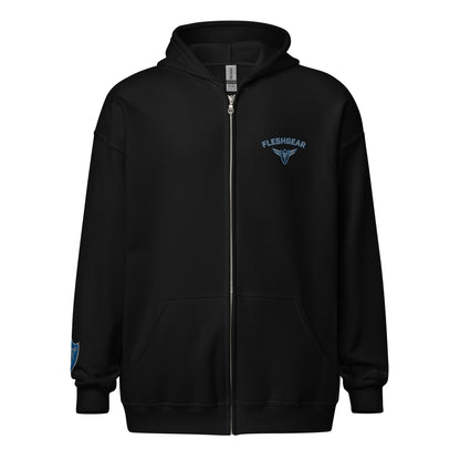 5 star embroidered zip hoodie