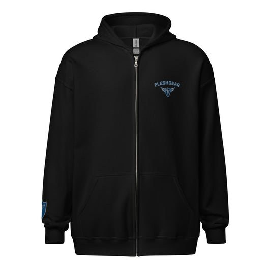 5 star embroidered zip hoodie