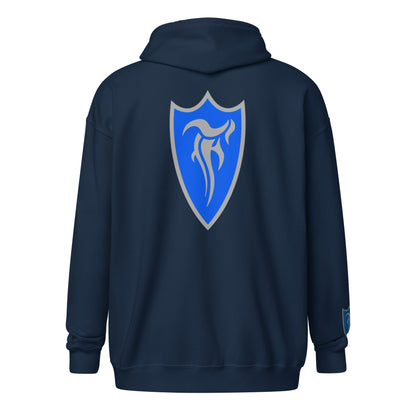 5 star embroidered zip hoodie