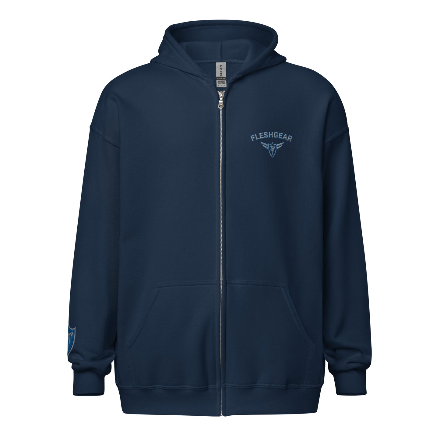 5 star embroidered zip hoodie