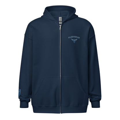 5 star embroidered zip hoodie