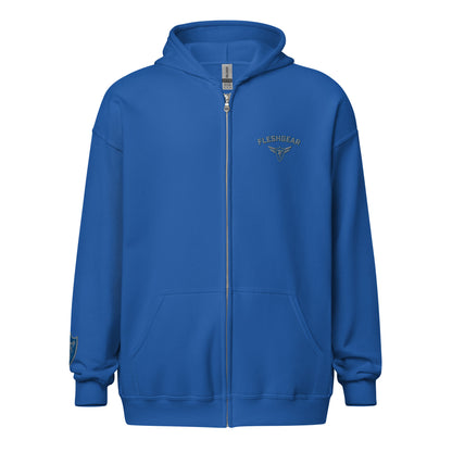 5 star embroidered zip hoodie
