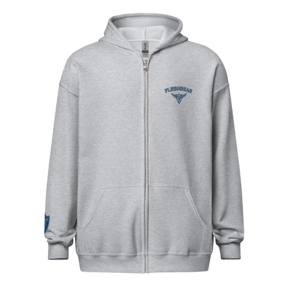 5 star embroidered zip hoodie